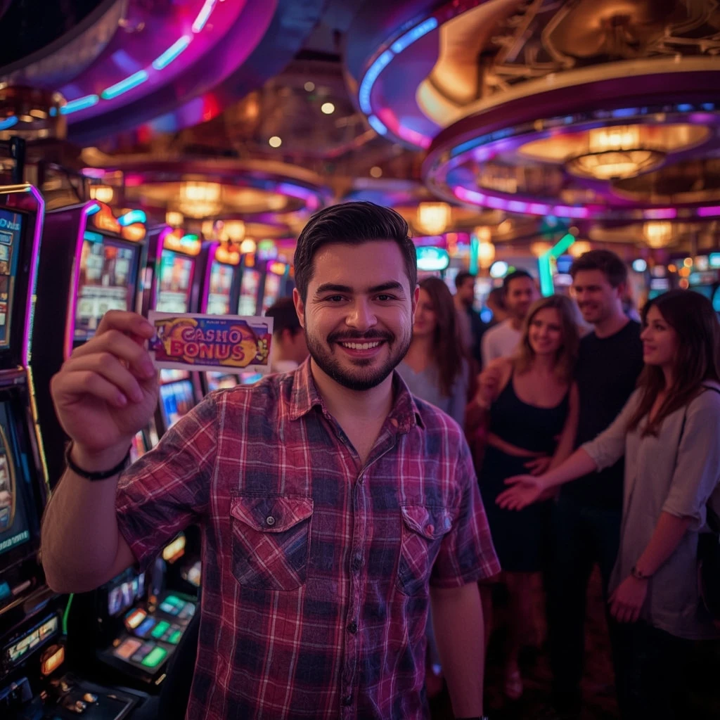 una persona con un bono de casino AMUNRA CASINO