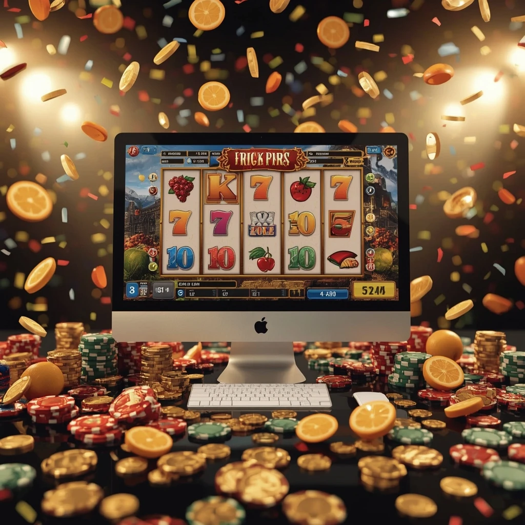 máquinas tragamonedas en el monitor AMUNRA CASINO