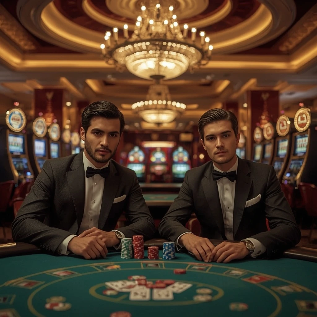 Dos jugadores de póquer en AMUNRA CASINO en Chile